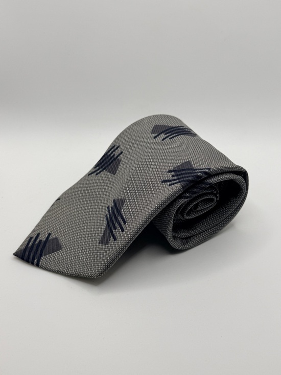 Giorgio Armani Other - Giorgio Armani Silk Tie Grey Abstract Linear Geometric Pattern Made in Italy